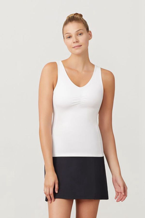 Tops De Alças Fila Mulher Branco - Fila Racerback Portugal Lojas,XRVU-80275